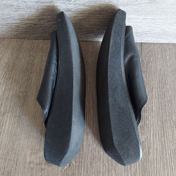 Tommy Hilfiger Vintage 90s Black Platform Slip-on  Leather Sandals 6.5 - Picture 7 of 9